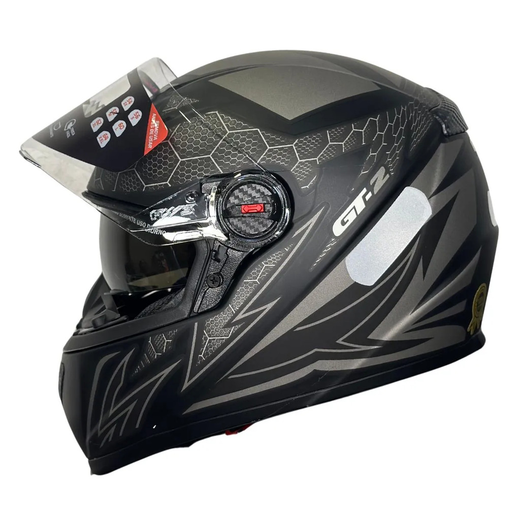 CAPACETE FW3 GTX 2 FOSCO VISEIRA INTERNA FUMÊ + NARIGUEIRA ALTA em Oferta na Shopee