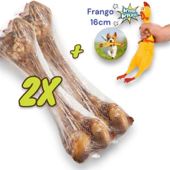 Kit Brinquedo de Roer Osso Para Cachorro Natural Comestível Mordedor