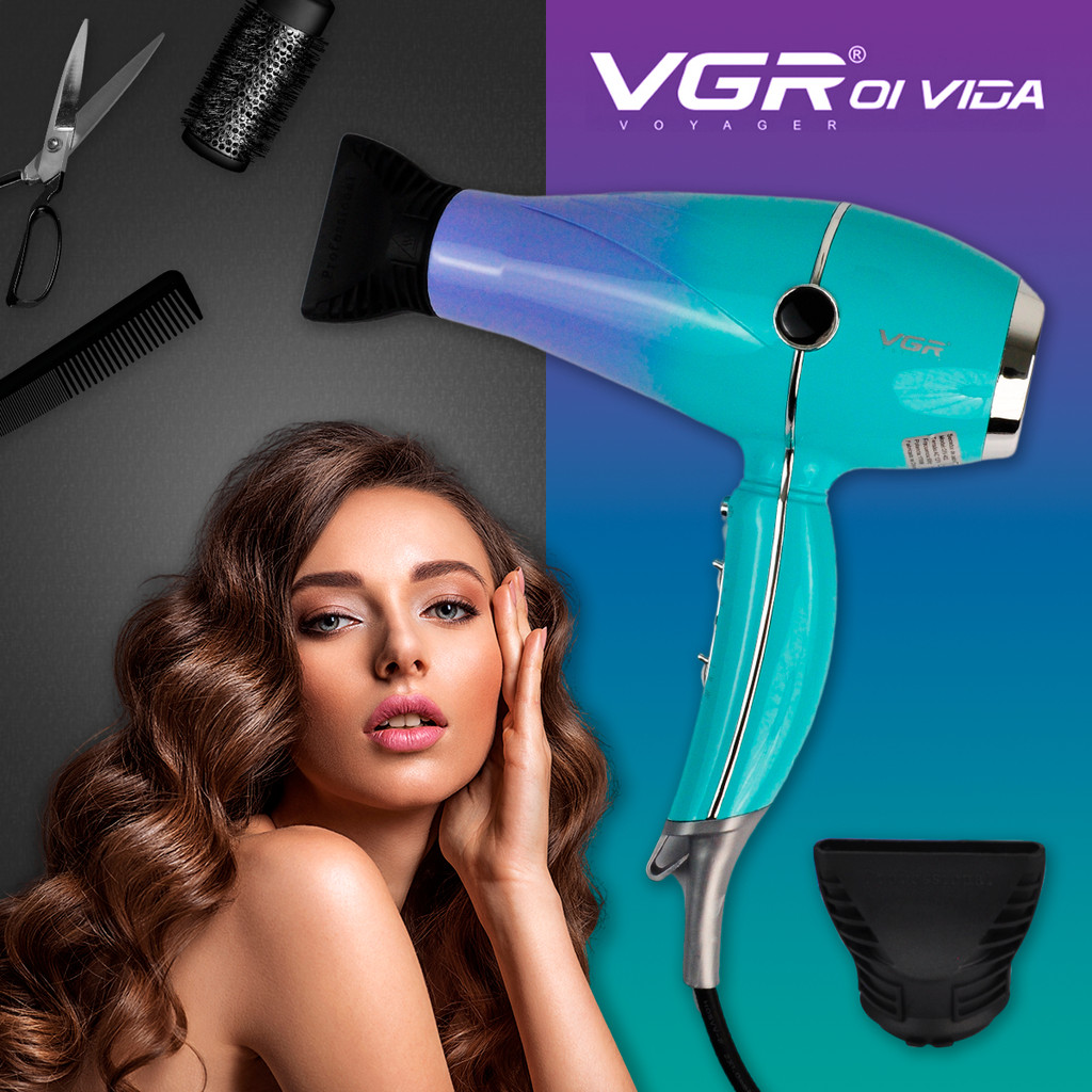Secador De Cabelo Profissional 1700w Cabo De 2,5m Vgr - Beauty