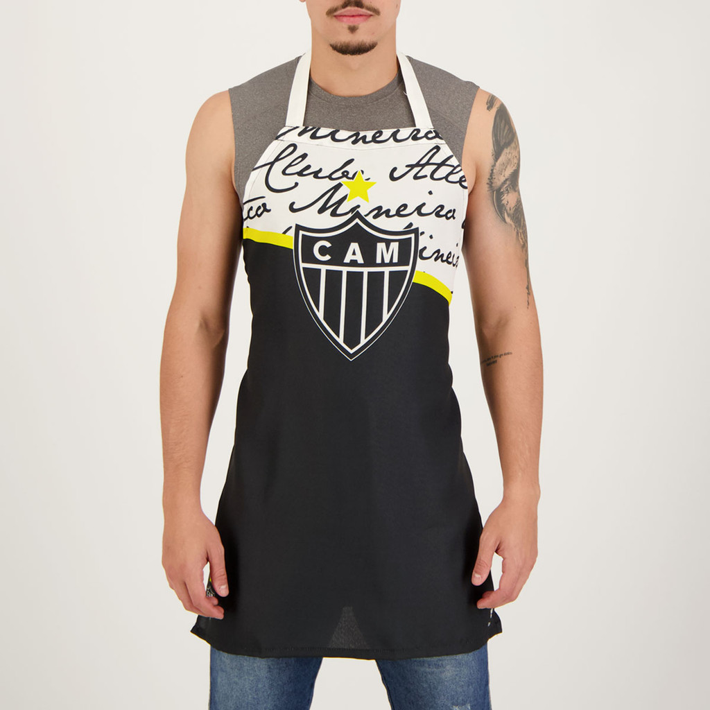 Avental Atlético Mineiro Escudo Preto em Oferta na Shopee