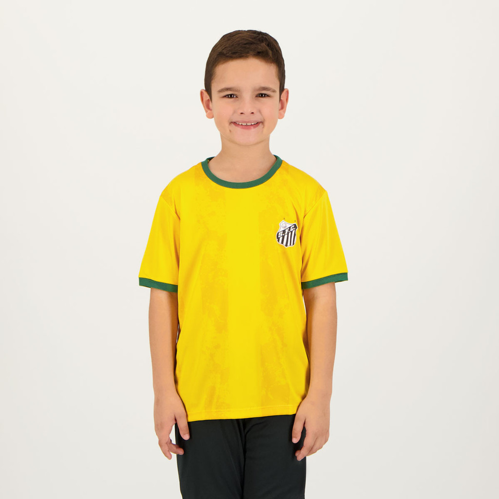 Camisa Santos Brasil Matis Juvenil Amarela em Oferta na Shopee