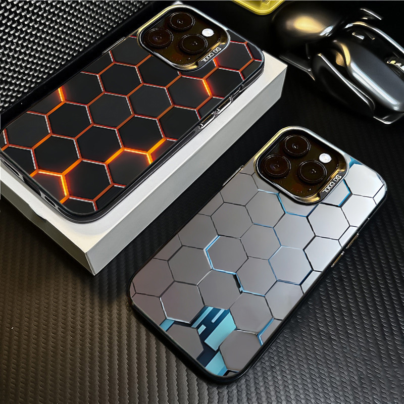 Capa De Telefone Rígida De Metal Para Realme C65 C63 C67 C53 C35 Note 60 50 C51 C55 C15 5i 8i 6i 5 7i C21Y C11 C25 C17 C12 C25Y C20 5S C20A C21 Narzo 50A Design De Construção Em Favo De Mel