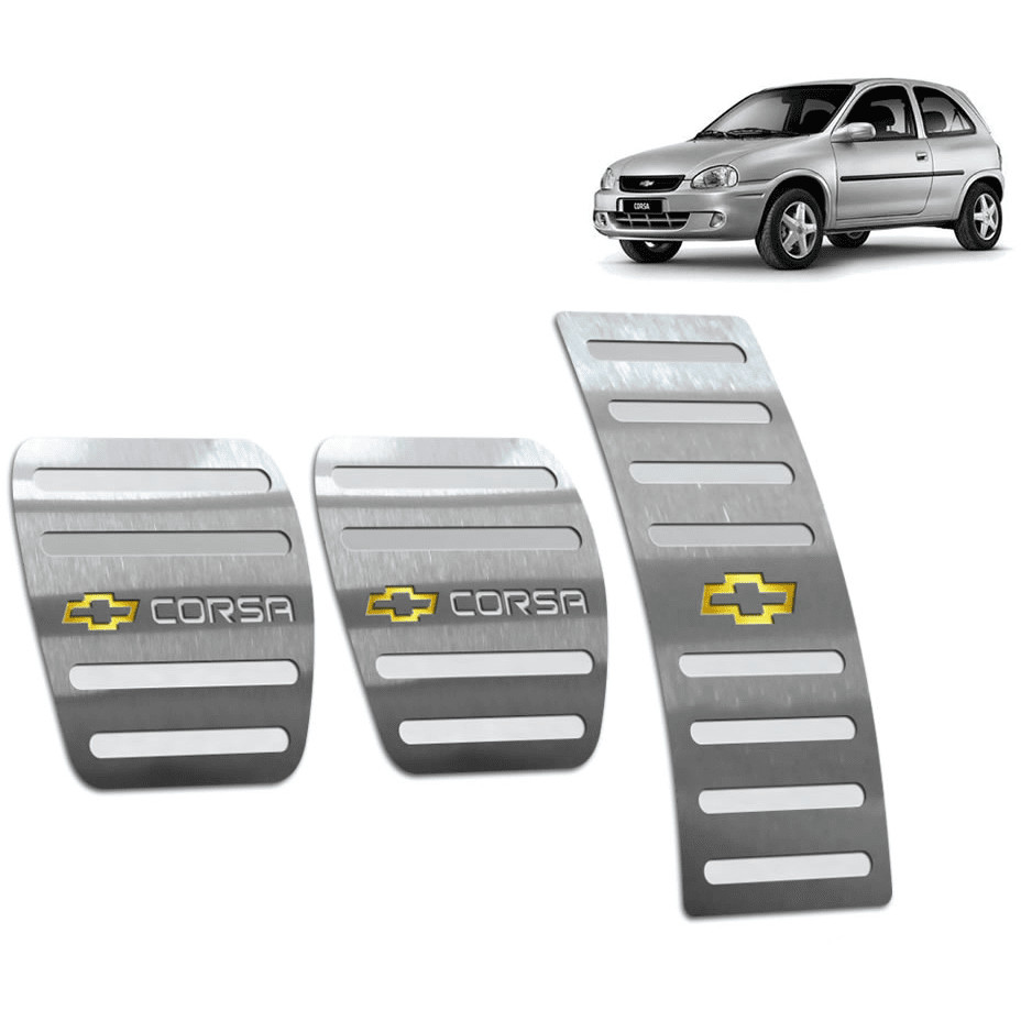 Pedaleira Corsa 94/01 Manual Aço Inox - Não fura o pedal em Oferta na Shopee