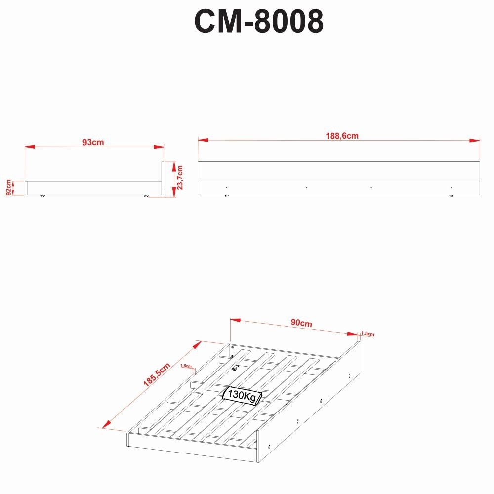 Detalhes do Cama Auxiliar Solteiro Box Chão Baixa Para Bicama Quarto Adulto Amêndoa Marrom Madeira