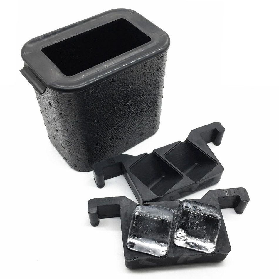 Kit Forma de Gelo Transparente Quadrada Ice Cube Maker Profi