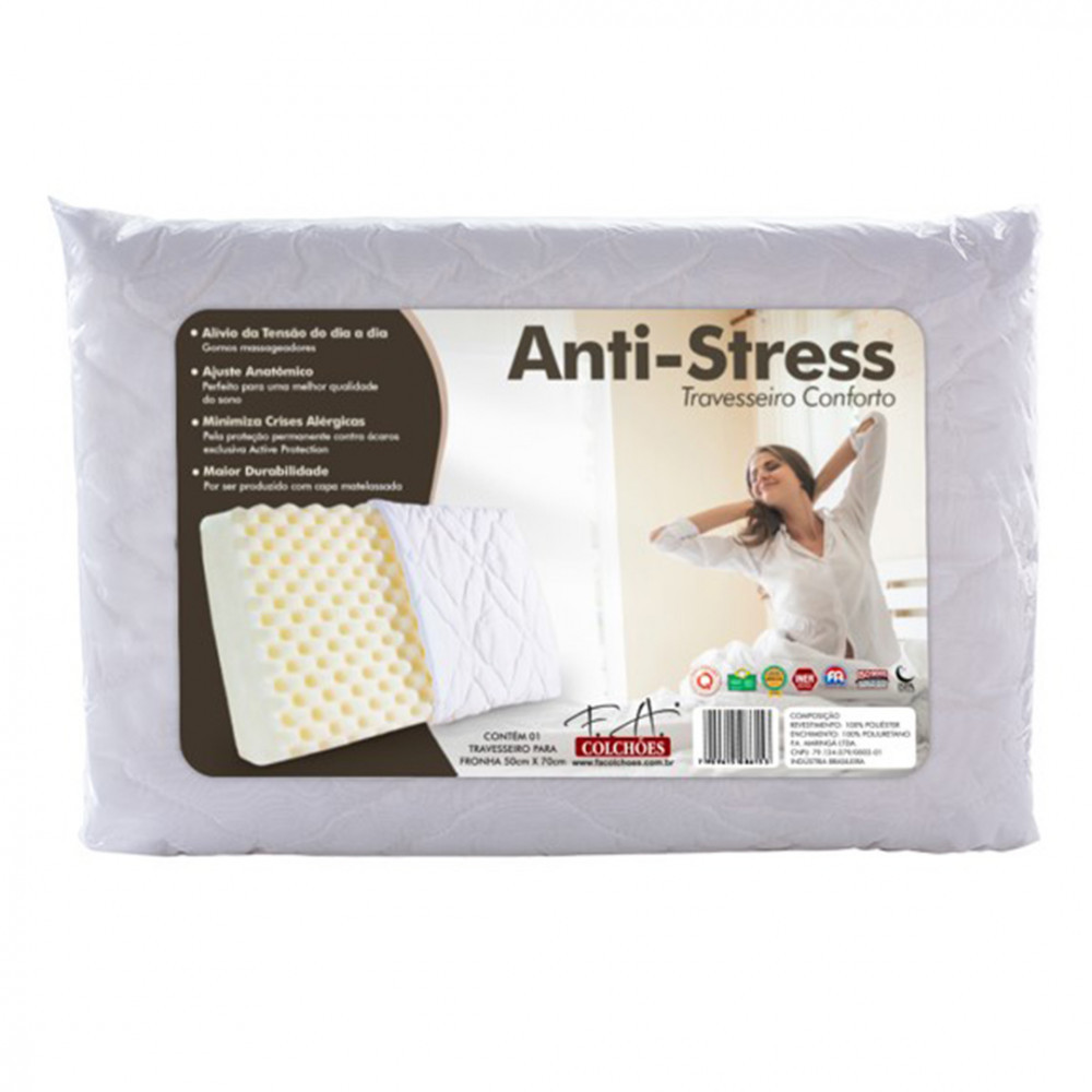 Travesseiro Anti-Stress Massageador 50cm X 70cm - F.A. Maringá em Oferta na Shopee