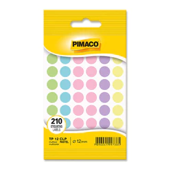 Etiqueta adesiva TP12 multicolor pastel Pimaco
