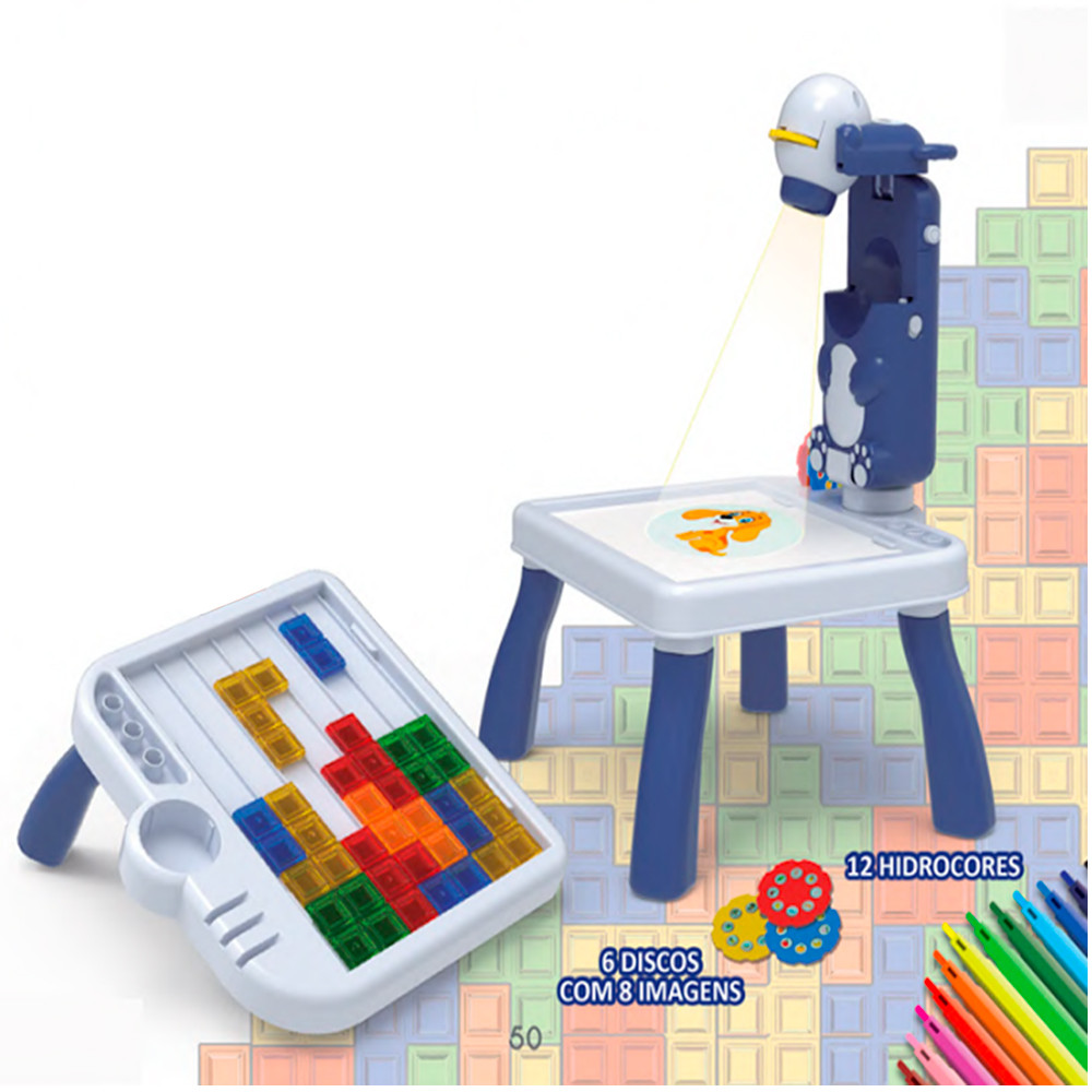 Brinquedo Mesa Mix 4 em 1 Azul Urso - Toy Mix