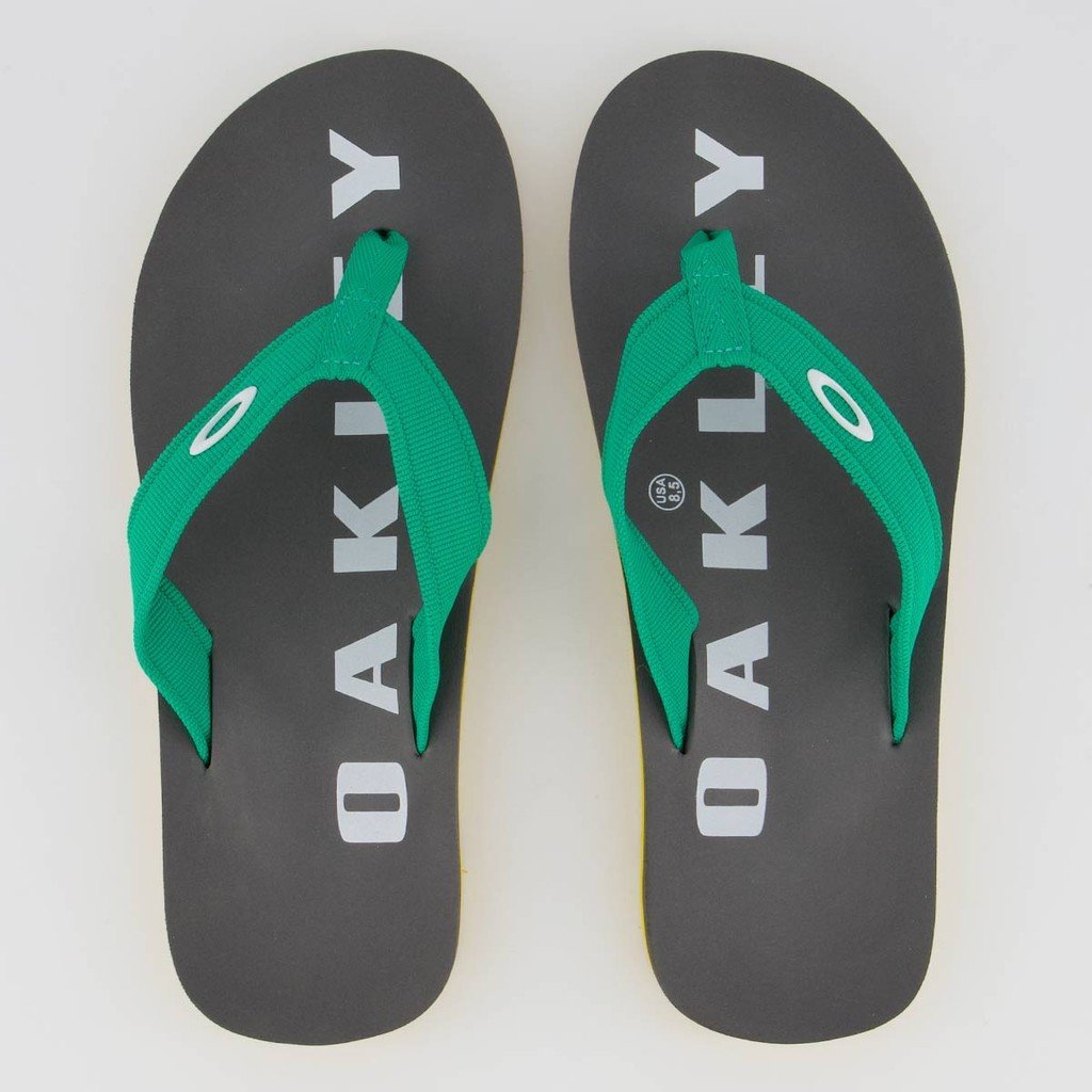 Chinelo Oakley Zeal Cinza e Amarelo - Men Shoes