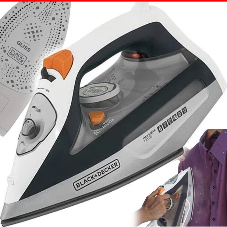 Ferro De Passar Roupa Black Decker A Vapor 2000w ou 1200w FX3100 com ANTI GOTEJAMENTO autolimpante em Oferta na Shopee