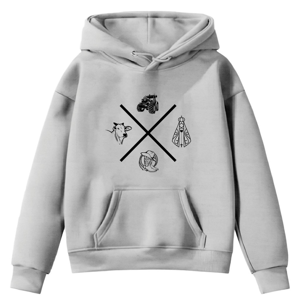 Blusa Moletom Infantil Com Bolso Canguru Nelore Cowboy USA Agro Country Farm Lazer Campo Capuz em Oferta na Shopee