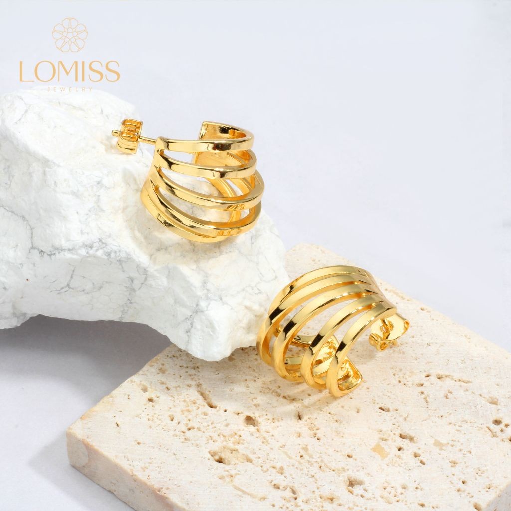 Brinco Delicado Luxo Femenino Curvo Folheado Minimalista Brilho Curvo Folheado Platina Liso em Oferta na Shopee