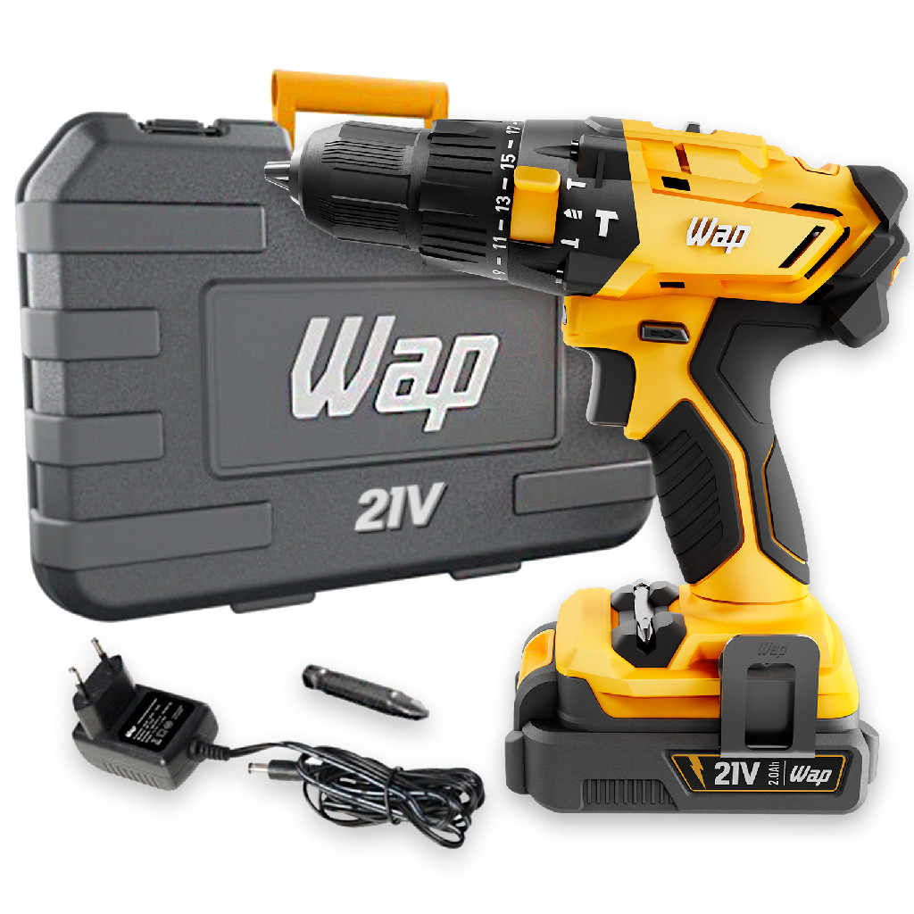 Parafusadeira Furadeira Impacto Bivolt 21v K21 Wap + Maleta