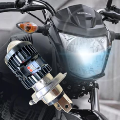 Lampada Projetor Led Olho De Peixe Moto H4 Ba20d 8000k