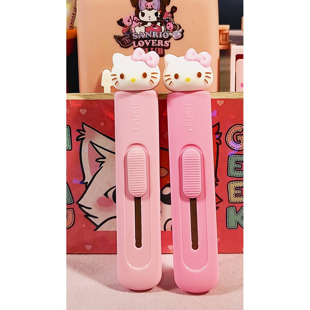 Estilete retrátil fofo da Hello Kitty, material escolar, papelaria fofa, ferramenta, Sanrio em Oferta na Shopee