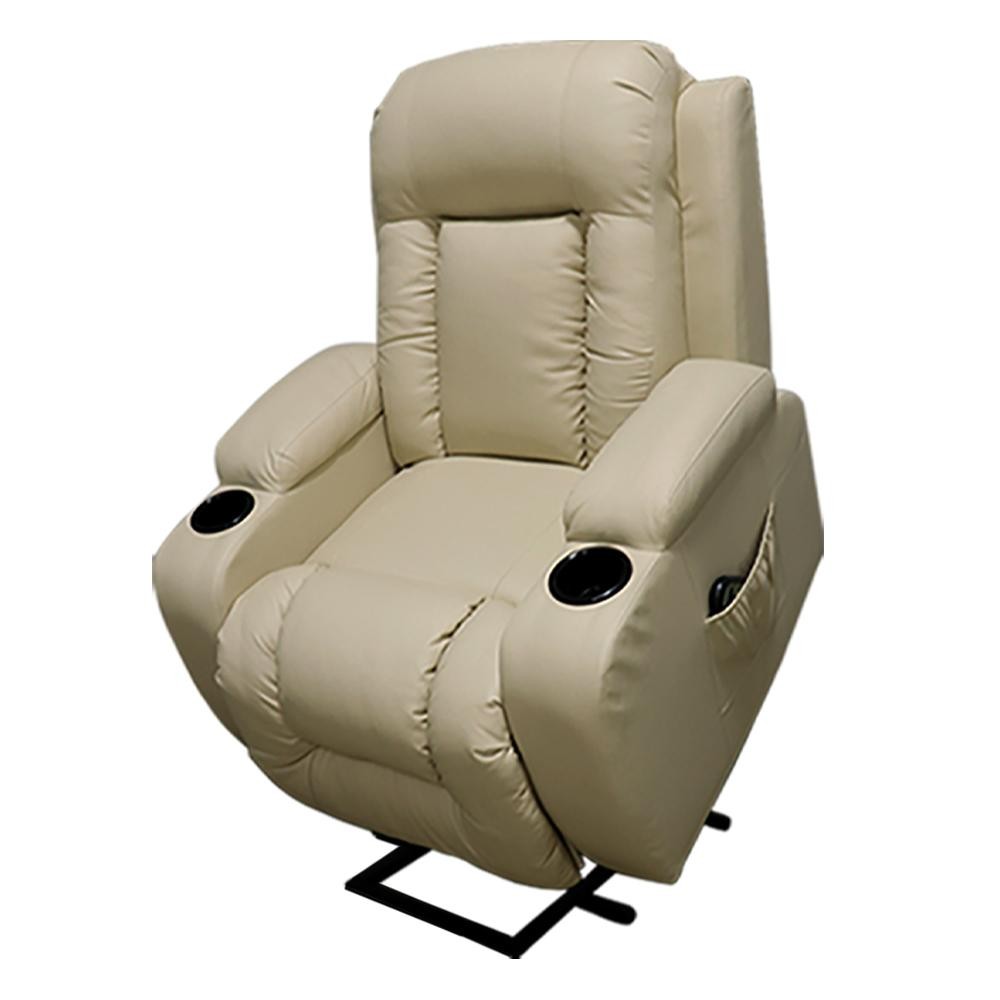 Poltrona do Papai Austin com Elevação Lift 150º Massagem Aquecimento PU Bege G31 - Gran Belo em Oferta na Shopee