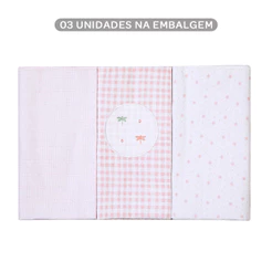 Kit Cueiro Bordados Papi Flanelado Libélula - 3 Peças