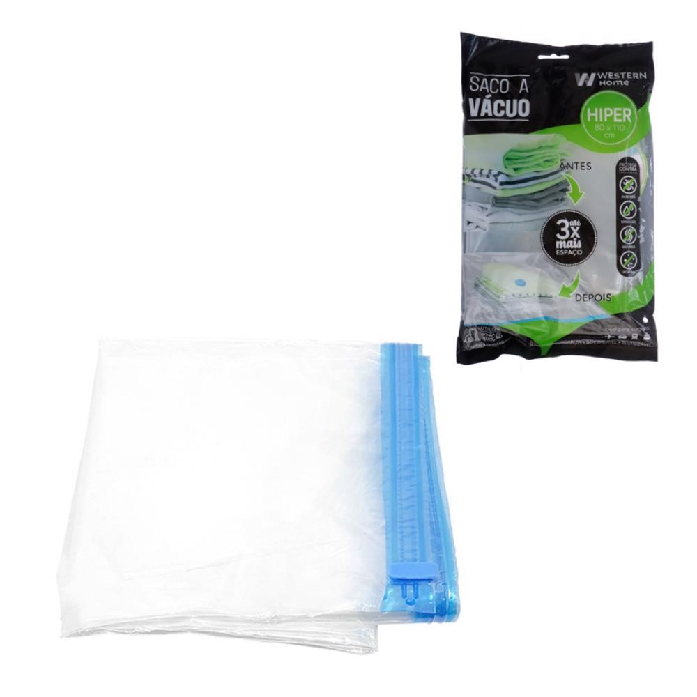 Saco a Vácuo para Organizar Roupas 80 x 110 cm SV-05 WESTERN em Oferta na Shopee