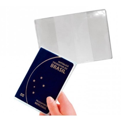 Capa Para Passaporte em Pvc Cristal 13cm x 19cm c/3