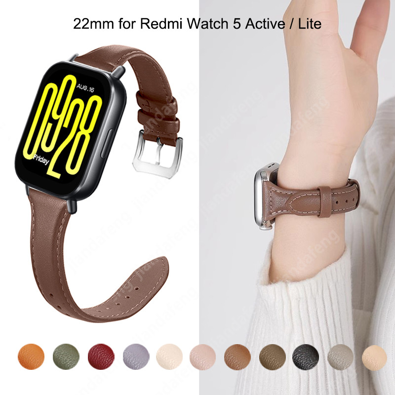 Pulseira De Substituição De 22 Mm Couro Feminina Para Redmi Watch 5 Active lite