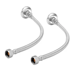 Kit 2 Engate Mangueira Flexível Trançado Aço Inox 30 Cm Par