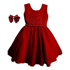 Vestido Luxo Infantil Meninas Festa Juvenil Aniversario Várias Cores com Tiara