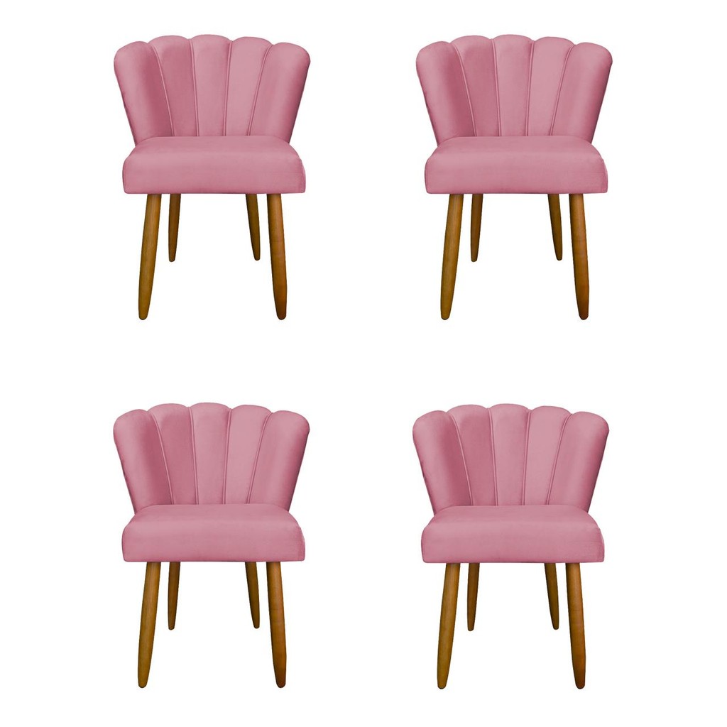 Kit 4 Cadeiras de Jantar Moderna Flor - Balaqui Decor em Oferta na Shopee