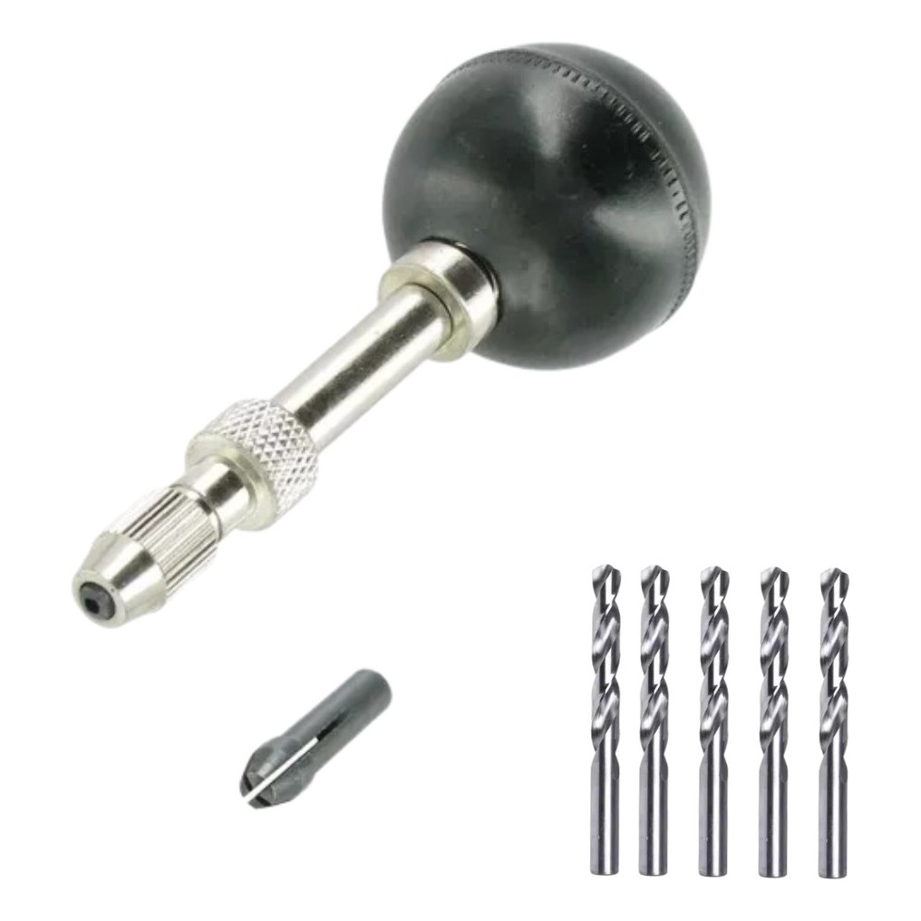 Kit 5 Brocas Precisão Prime Espiral + Mandril Rotativo Buril