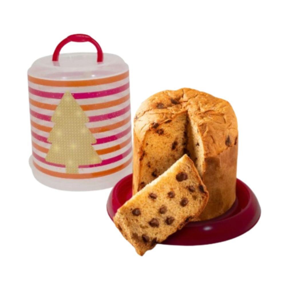 Porta Panetone Chocotone Natal Plástico Colors Plasútil - Home & Living