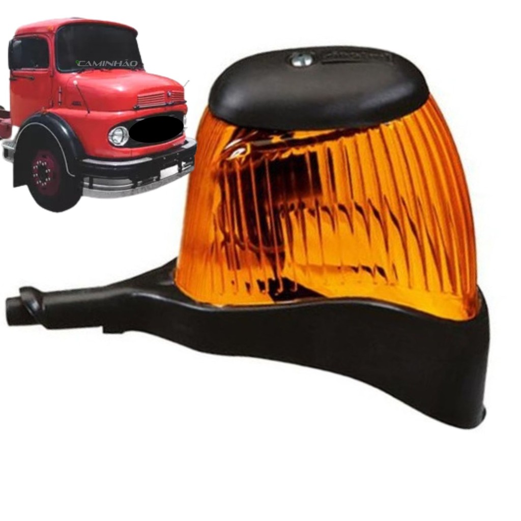 Lanterna Pisca / Seta Paralama Mercedes-Benz 1113 - Antigo - Âmbar
