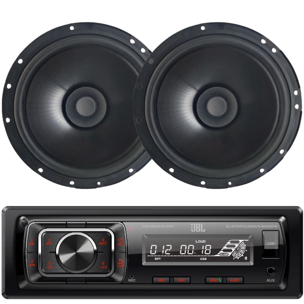 Kit Radio Jbl 150w Mp3 Bluetooth + Alto Falante Bomber 6 Pol
