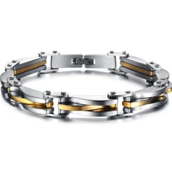 Joias europeias americanas exclusivas retrô de aço inoxidável pulseira simples masculina
