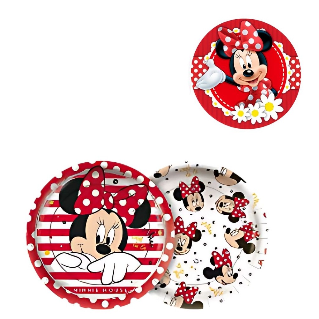 8~40 PRATO BOLO FESTA MINNIE MOUSE DE PAPEL 18 CM REGINA (CHOCO)