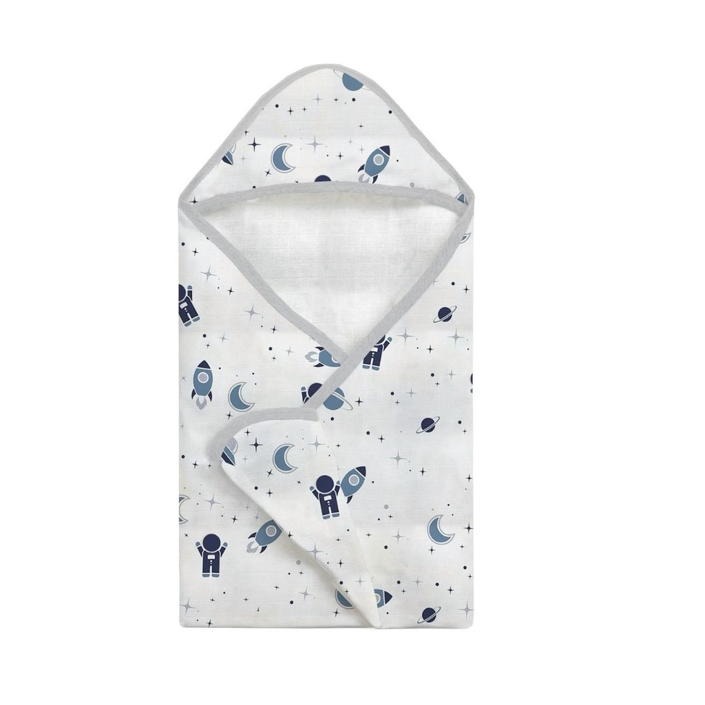 Toalha de Banho Bebê Fralda com Touca Azul Astronauta em Oferta na Shopee