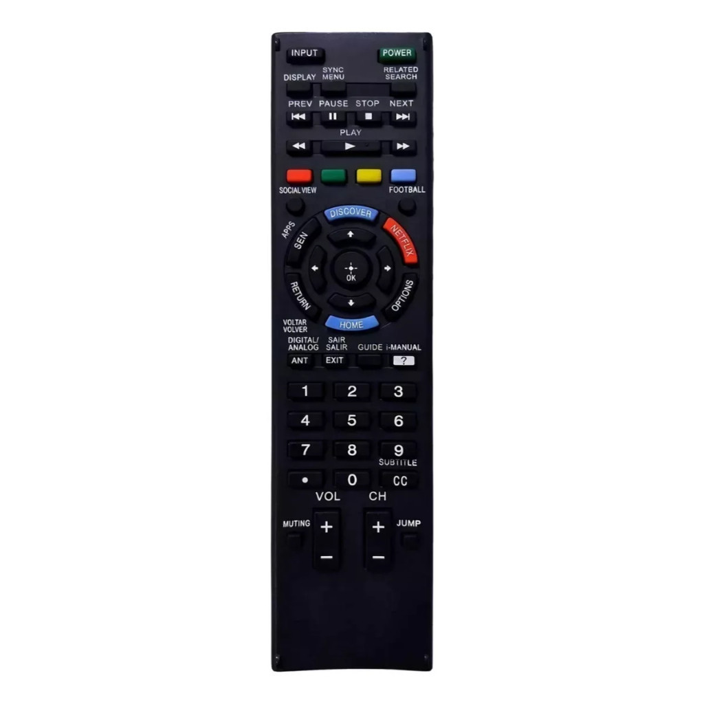 Controle Remoto Para Tv Sony Bravia Smart FBG 7022 CO 1298 LE 7022 GL 0135 SKY 9063 - Substituto Compatível