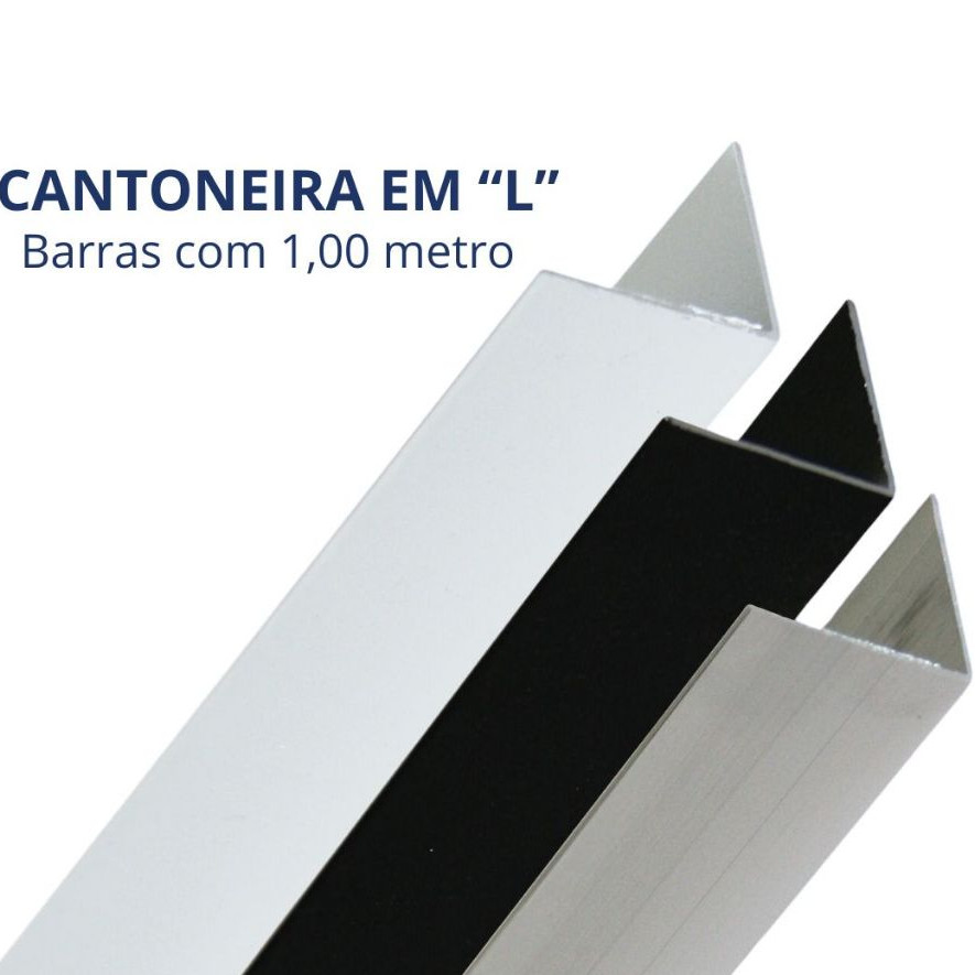Cantoneira Em L Alumínio Branca, Polida, Preta Barra 1 Metro 1/2", 5/8", 3/4", 1" em Oferta na Shopee