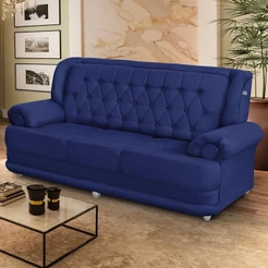 Sofá 2,00m 3 Lugares Suede Filadélfia Azul
