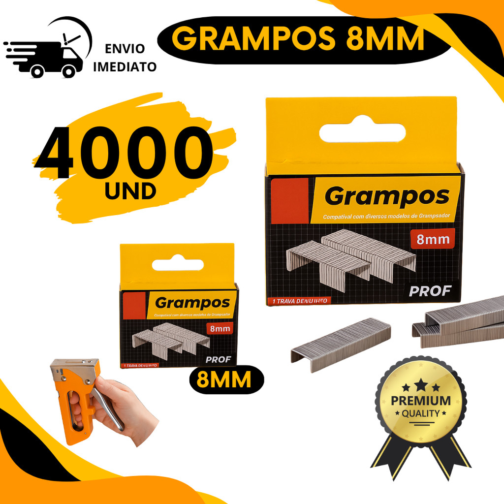 Grampos Para Grampeador Tapeceiro Ferramentas Profissional 8mm Grampo Galvanizado