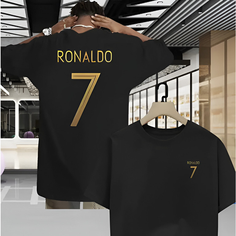 Camiseta Básica Casual Gold Cr7 Cristiano Ronaldo Futebol Estilosa Moda