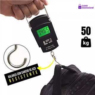 Balança Digital De Mão 50kg Portátil Bolsa Grande Pesca Viagem De Acampamento