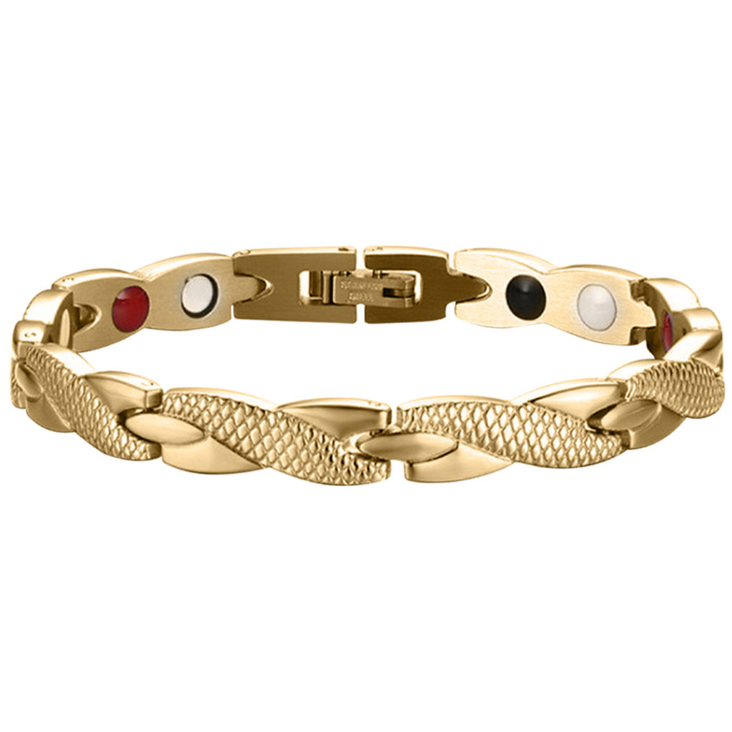 Pulseira Magnética De Íon Negativo E Energia De Germânio , Banhada A Prata Para Mulheres Homens , Tamanho Único