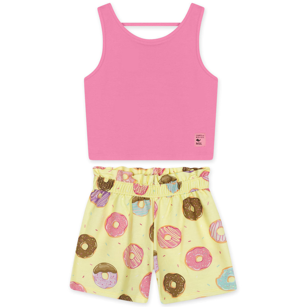 Conjunto Curto Moletom Infantil Feminino Marisol - Baby & Kids Fashion