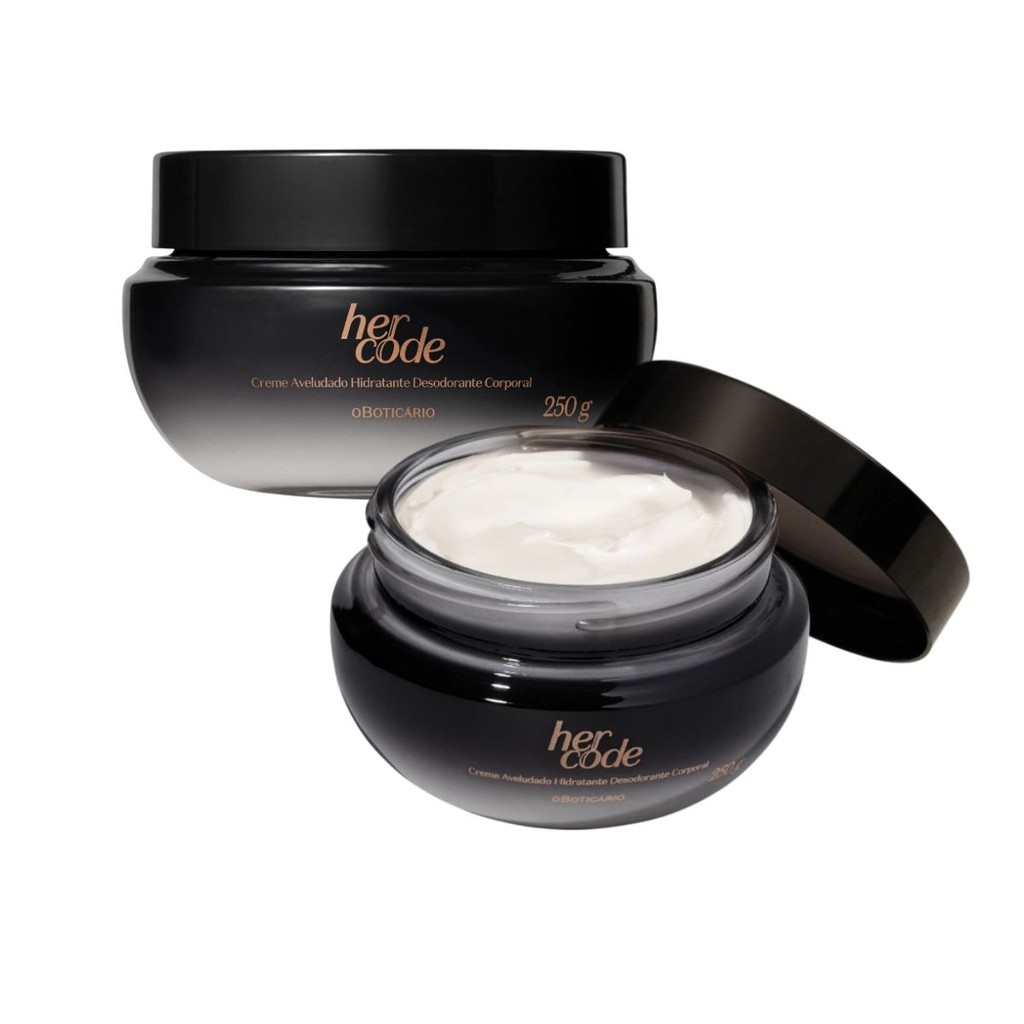 Combo 2 Creme Aveludado Hidratante Corporal feminino Her Code 250g