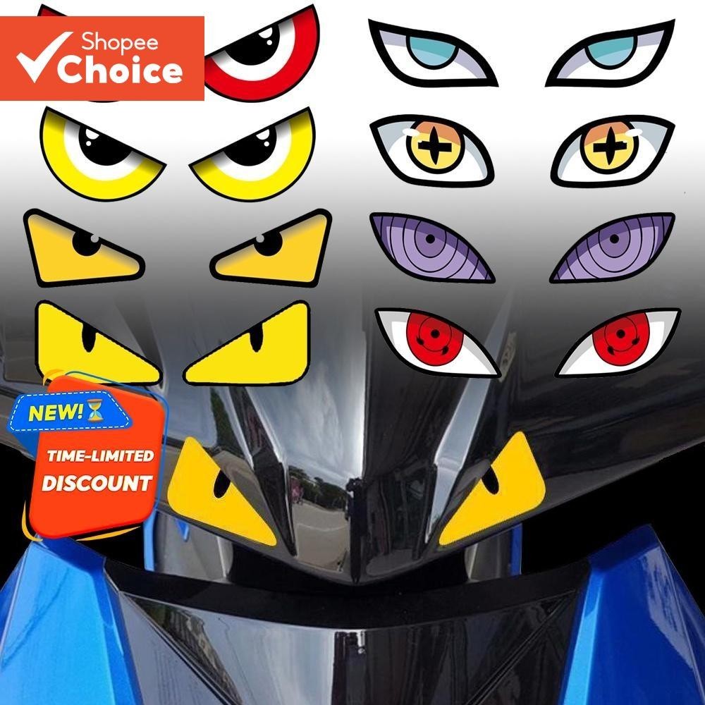 1 Par Reflexivo Demônio Olhos Motocicleta Adesivo Engraçado Adesivos Hokage Desenhos Animados Corpo Decalque À Prova Dwa