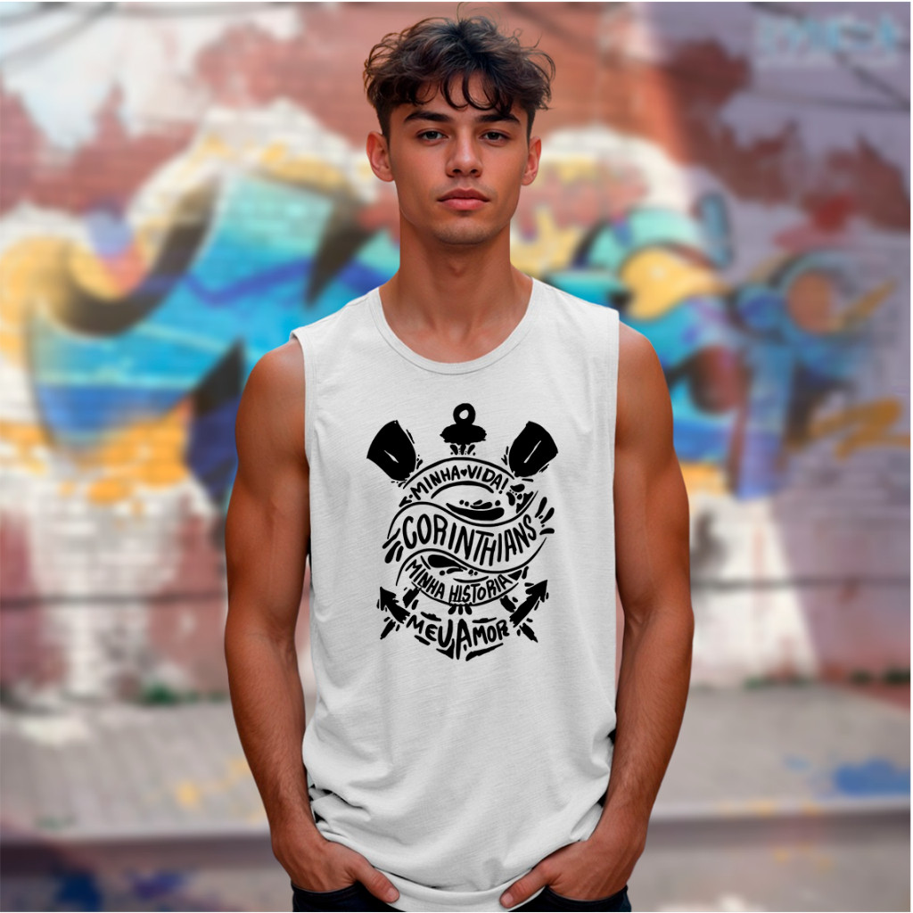 Camiseta Regata Corinthians Minha História Meu Amor