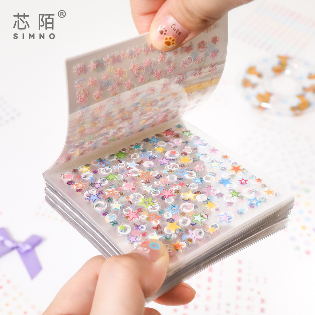 Livro De Adesivos Para Scrapbook , Mais De 2000 Peças , Borboleta Fofa , Estrelas , Coração , Autoadesivo , Arcos Corean em Oferta na Shopee