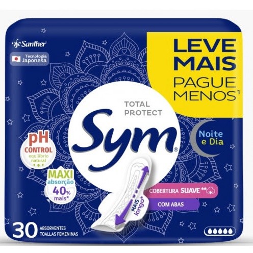 SANTHER SYM ABS NOITE DIA SUAVE C/ABA 30UN em Oferta na Shopee