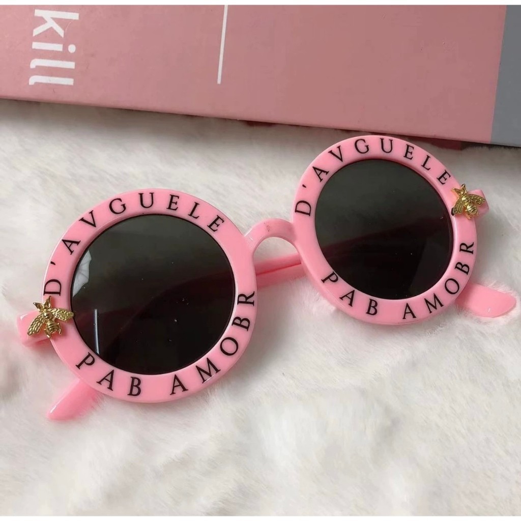 Óculos De Sol Infantil Redondo Par Amour Lançamento Unissex Menina Menino Luxo Criança Proteção Uv-400 Paris — imagem 2 de 2