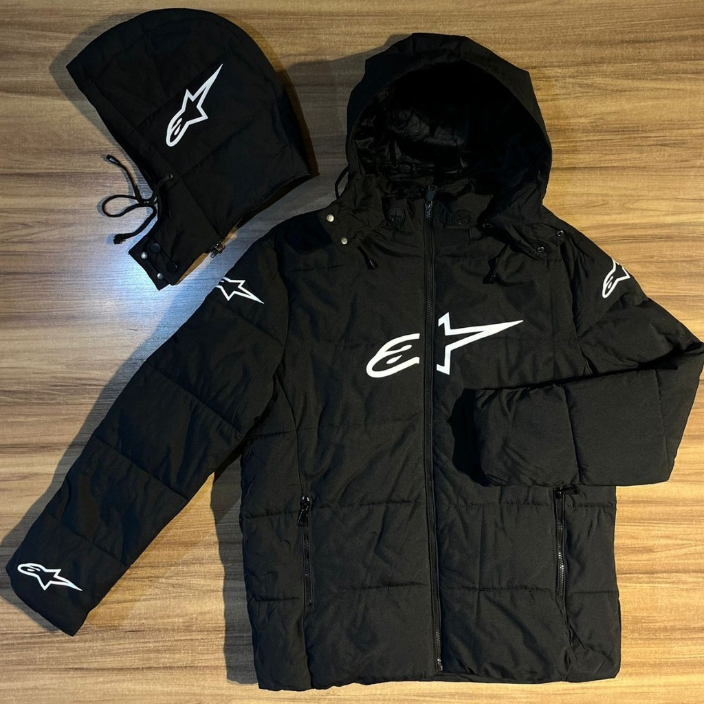 Jaqueta Masculina Alpi Importada Peluciado Inverno Motoqueiro Estilo Racing Forrada Com Capuz em Oferta na Shopee