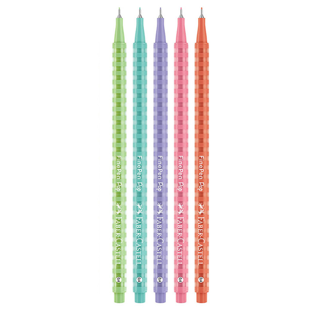 Detalhes do Caneta hidrográfica Fine Pen Pop SM/FPP5P com 5 unidades Faber-Castell